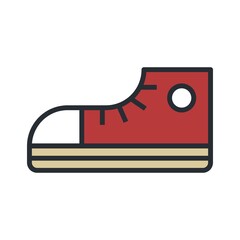 Classic sneaker icon. Flat vector illustration.