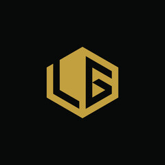 Initial letter LG hexagon logo design vector
