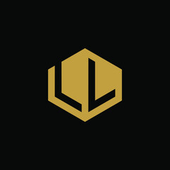 Initial letter LL hexagon logo design vector