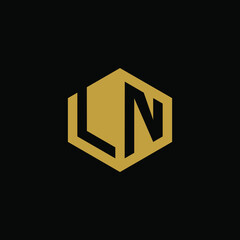 Obraz premium Initial letter LN hexagon logo design vector