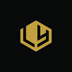 Initial letter LY hexagon logo design vector