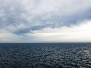Rainfall in the middle of the ocean just after a passing storm.