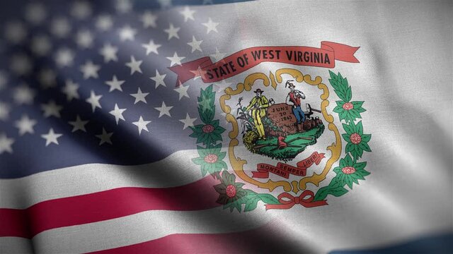 West Virginia State USA Mixed Flag Close Up HD