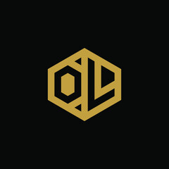 Initial letter OL hexagon logo design vector
