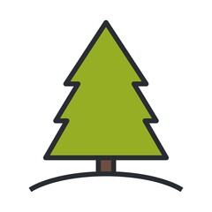 Evergreen forest icon. Fir or pine tree symbol.