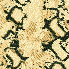 Seamless pattern with snake fur print. Vector illustration. Exotic wild animalistic texture. Seamless camouflage background for fabric, textile, design, cover, wrapping.