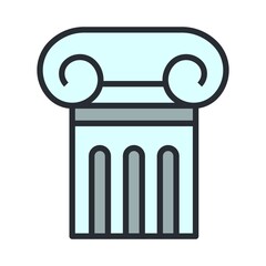 Antique column pillar - vector icon isolated on white background.