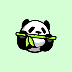 Cute Panda bear Logo design vector template.  Funny Lazy Logo Panda animal Logotype concept icon. © aliafandi
