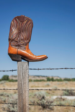Rozet, Leather cowboy boot on post