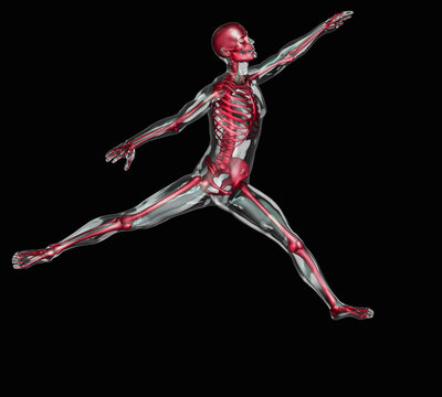 Digitally generated image of human representation dancing ballet