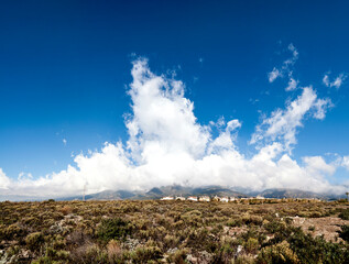 Desert subdivision near the mountains