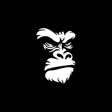 angry gorilla head logo template vector. 
Monkey face logo template vector. Ape logo template