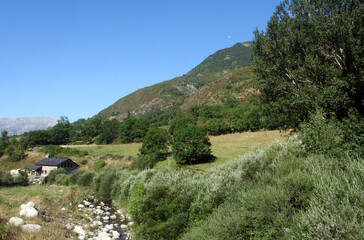 Fototapeta na wymiar Nature of beautiful village Benasque in Pyrenees, Spain.