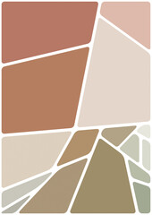 Colorful illustration with blank white space. Abstract geometric pattern. Mosaic background. Geometrical multicolored shapes.