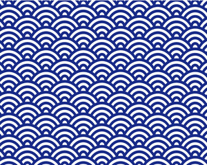 青海波の和柄のパターン背景素材
