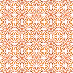 Tropical seamless pattern. Orange glamorous boho