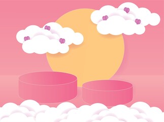 Abstract background, mock up scene geometry shape podium for product display.