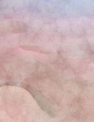 Fototapeta premium Watercolor abstract painting with pastel colors. Soft color painted illustration of calming composition for poster, wall art, banner, card, book cover or packaging. Modern brush strokes painting.