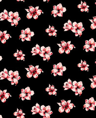 Seamless abstract flowers pattern, floral print.	