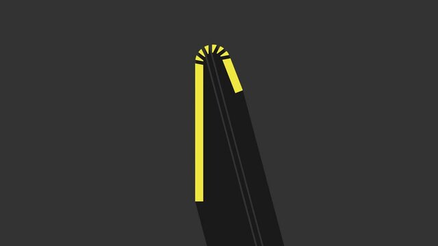 Yellow Drinking plastic straw icon isolated on grey background. 4K Video motion graphic animation