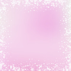 White heart love confettis. Valentine's day frame