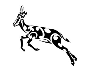 Line art vector of springbok is jumping. Suitable for use as decoration or logo.
