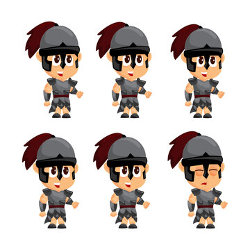 Spartan Cartoon Idle Game Character Animation Sprite Template