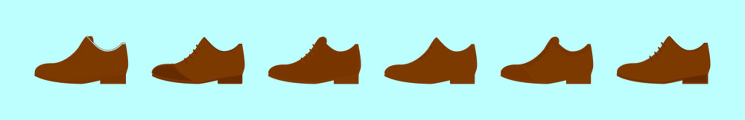 set of men shoes cartoon icon design template with various models. vector illustration isolated on blue background