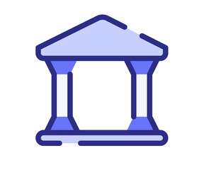 bank deposit banking single isolated icon with dashed line style