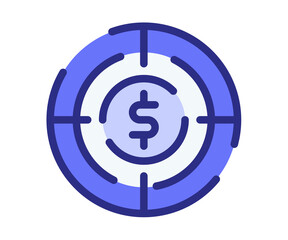 target profit goal single isolated icon with dashed line style