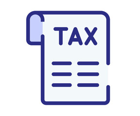 tax bill invoice single isolated icon with dashed line style