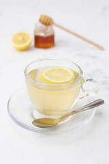 cup of tea with lemon and honey