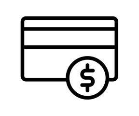credit card cent payment single isolated icon with outline style