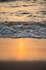 sunset on the beach The last light of day