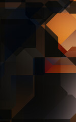 Obraz premium Layers of colorful and vibrant geometrical shapes. Digital illustration of a tech layout. Futuristic design template.