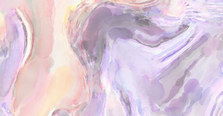 Modern brush strokes painting. Watercolor abstract painting with pastel colors. Soft color painted illustration of calming composition for poster, wall art, banner, card, book cover or packaging.