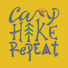 Camping nature adventure wild line badge patch pin graphic illustration vector art t-shirt design