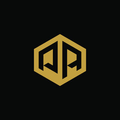 Initial letter PA hexagon logo design vector