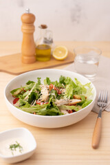 ceasar salad vertical shot