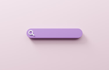 Blank search bar. 3d illustration.