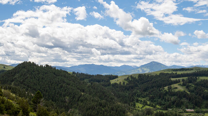 Fototapeta na wymiar Big Sky Montana Landscape, 2021 Mountain Views