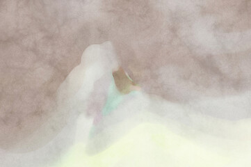 Watercolor abstract painting with pastel colors. Soft color painted illustration of calming composition for poster, wall art, banner, card, book cover or packaging. Modern brush strokes painting.