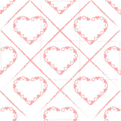 seamless valentine pattern background with pink heart frame