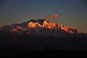 Sunset at Mt.Kanchanjunga as seen from Sandakpur