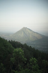 Fototapeta premium andong mountain from telomoyo mountain indonesia