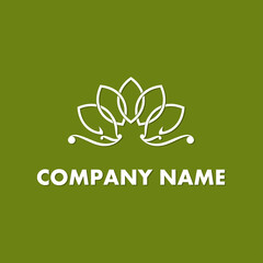 five leaves in a decorative arrangement, linked together to form a chain. Great for a variety of uses where teamwork or networking is an enterprise's top quality