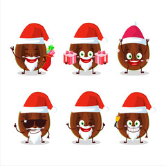 Santa Claus emoticons with slice of black sapote cartoon character