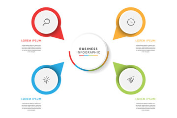 Colorful business infographic with 5 steps or options