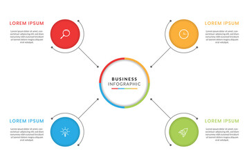 Colorful business infographic with 5 steps or options