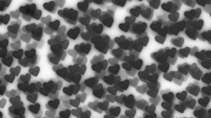 Hearts Black and white pattern background 